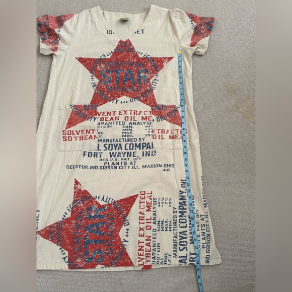 Jaded Gypsy Weekend Mercantile Dress feedsack cotton tunic seed sack boho nwt - Picture 5 of 7